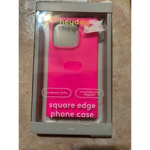 heyday Square Edge Phone MagSafe Case for iPhone 15 Pro Neon Pink